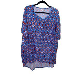 LuLaRoe Irma red white blue SUPER soft XL Tunic Top (r1)
